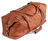 👍 ABMESSUNGEN & MATERIAL: Größe: 55x23x27 cm (LxBxH); Gewicht: 1,7 kg; Volumen: 40-45 Liter. Geeignet als Handgepäck bei den meisten Airlines. Die Reisetasche ist aus hochwertigem braunem (Farbe: Cognac) Leder gefertigt. Das Leder ist robust und langlebig. Das Innenleben besteht aus Baumwolle (Canvas). Bei Berliner Bags werden ausschließlich solide YKK-Reißverschlüsse aus Metall verarbeitet. Die breiten Schultergurte sind verstell- und abnehmbar, sodass Sie Ihren BERLINER BAG nach Ihren Vorlieb