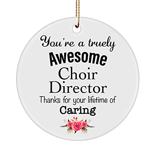 Choir Director Ornament for Christmas Tree Party Decorations Birthday Awesome Boss Manager Office Coworker Male Female Colleague College Round Shaped Circle Ceramic