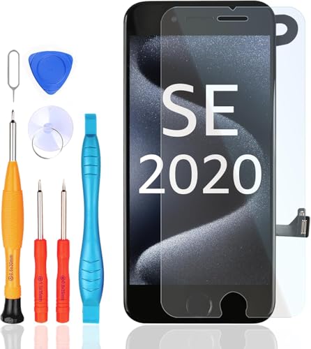 LL TRADER Écran Tactile pour iPhone SE 2020 avec Bouton Accueil, Capteur de Proximité, Caméra Frontale et Haut-Parleur, Ecran LCD avec Ecran Tactile en Verre Noir (FN02)