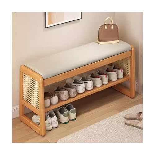 Rangement à 2 niveaux compact en bois pour l'organisation de la maison