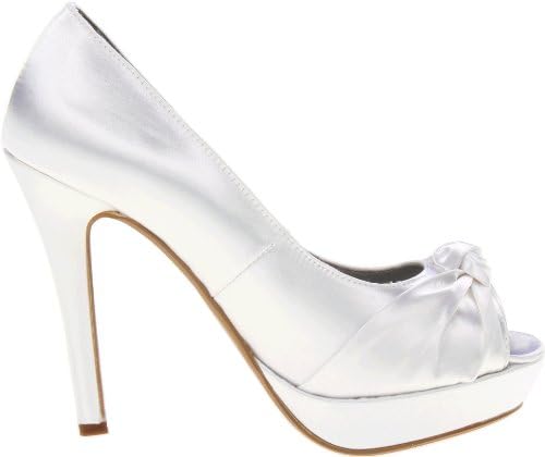 Dyeables Women's Ada Platform Pump,White Satin,5 B US | Image 5