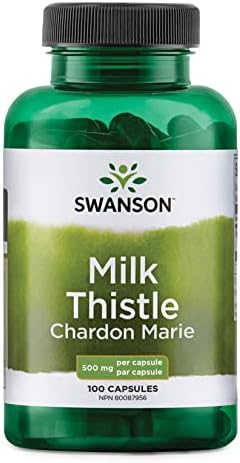Swanson Milk Thistle-Herbal Liver Support Supplement-Natural Formula Helping to Maintain Overall Health & Wellbeing-(100 Capsules, 500mg Each)