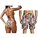 Howilath Tropical Flower Leaves Matching Swimwear for Couples Quick Dry Men's Swimming Trunks & Women's Bikini Sets, Fashion Summer Beach