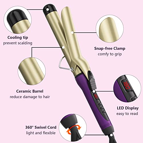 1 1/4 Inch Curling Iron, Saosa 1.25 Inch Hair Curling Wand With Ceramic Tourmaline Barrel For Long/Medium Hair Variable Temperature Dual Voltage For Traveling Hair Waving Style Tool For Girls & Women #TOP3