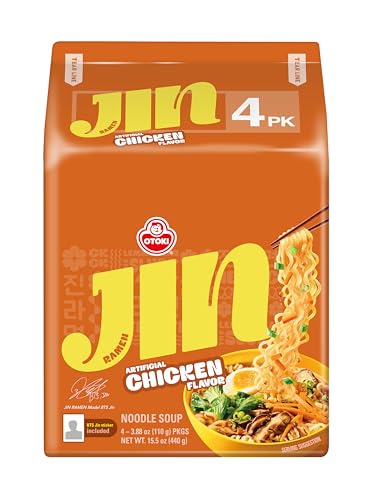 Image of OTOKI Jin Ramen Chicken Flavor Korean Style Instant Noodles 110g, Pack of 4 (440g) | The Product of Korea