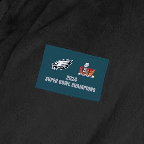 NORTHWEST Philadelphia Eagles 2024 Super Bowl 59 Champions Robe, Men's L/XL, Black2
