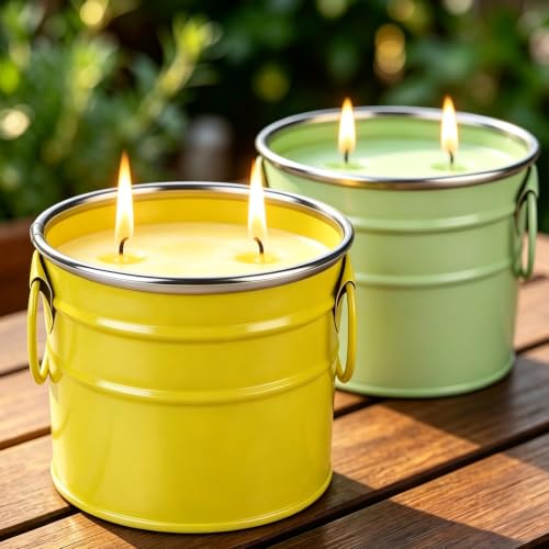 Citronella Candles Outdoor,2 Pack 20oz Large Soy Wax Citronella Candles