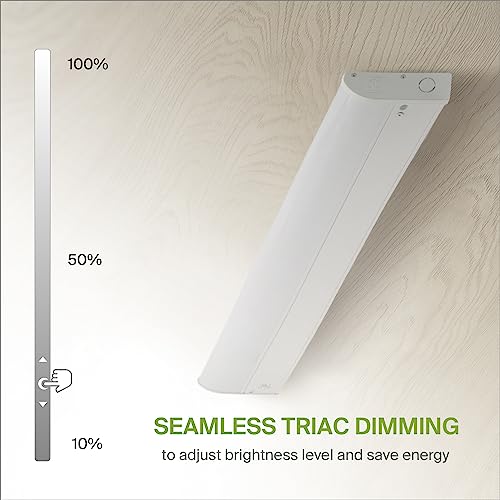 Image of ASD LED Under Cabinet Lighting, 48 inch 24W 1758 LM, Dimmable Hardwired Under Cabinet Lights for Kitchen, 3000K Soft /4000K Cool /5000K Daylight, Under Counter Light Fixtures, ETL, White