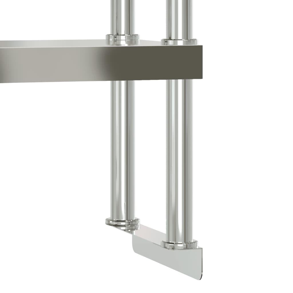 Tavolo da lavoro da cucina in acciaio inox, 110 x 55 x 150 cm, 4 ruote, 2 con freni, per gastronomia, cucina, catering, snack, hotel, bar, bistrot, piano di lavoro igienico in acciaio inox