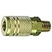 Amflo C21B-100 Coupler, 1/4" I/M, 1/4" MNPT, Brass Plated 0.25"