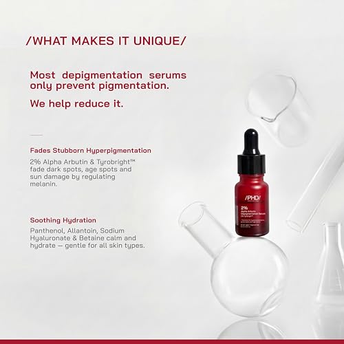Image of /PHD / 2% Alpha Arbutin Depigmentation Serum | Alpha Arbutin for Pigmentation & Dark Spot | Pigmentation serum for Women & Men | Tyrobright, Niacinamide | Tan removal | Fragrance-Free | 10ml