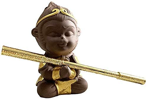 Ceramics Monkey King Figurine Sun Wukong Statue Traditional Chinese Purple Clay Kung Fu Tea Set Pet Home Decor Car Decoration Tea Pet