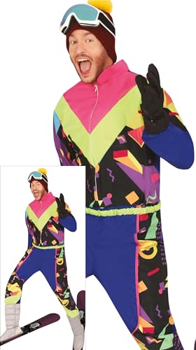 Costume de ski des années 80 coloré pour homme au style vintage unique