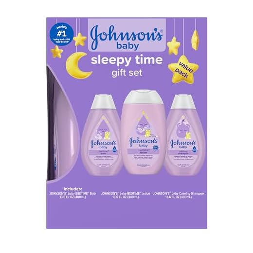 Johnson's Baby Sleepy Time Gift Set with Calming Bedtime Bath Wash, Lotion & Shampoo, Baby Bedtime Essentials with Relaxing NaturalCalm Aromas, Hypoallergenic & Paraben-Free, 3 Items