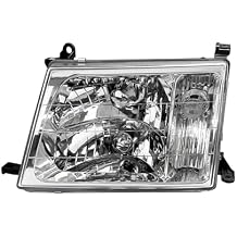 Headlight Headlamp Assembly for Toyota LandCruiser FJ100 HZJ105 1998-2001 2002 2003 2004 2005 Left Driver Side Halogen HID Headlights Black Housing Clear Lens Headlamps LH