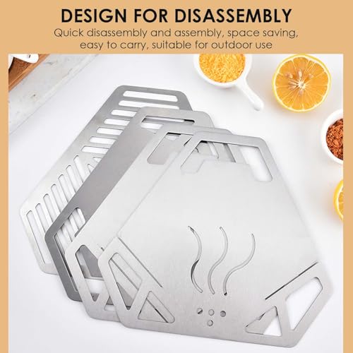 Disnace Tragbarer Faltbarer Campinggrill, Kleiner Edelstahl Camping-Grill Lagerfeuer-Grill für Camping, Faltgrill Outdoor Picknick Terrasse und Garten, Inklusive Tragetasche, 18.5 * 13cm