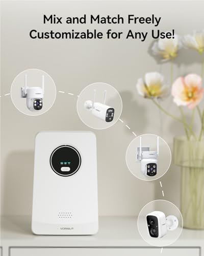 Image of Solar Security Cameras Wireless Outdoor, 4MP Solar Powered Home Security Camera System with 10CH NVR, 128G Local Recording, Color Night Vision, 2.4G & 5GHz WiFi, 360 Pan & Tilt, 4 Cam Kit