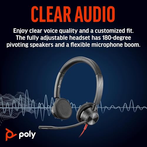 Image of Poly (Plantronics) Blackwire 3325 Teams Certified USB-C Headset, On Ear W /Noise-Canceling Mic, Connect to Mobile /Tablet Via USB-C /A, Works with Teams, Zoom, and More, Black, 8G0Z1AA