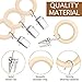 POVETIRE 30 Pack 2.5 Inch Wood Rings with Clips for Hanging Baby Headband Hair Accessories Baby Bib NecklaceJewelry Hat Holder