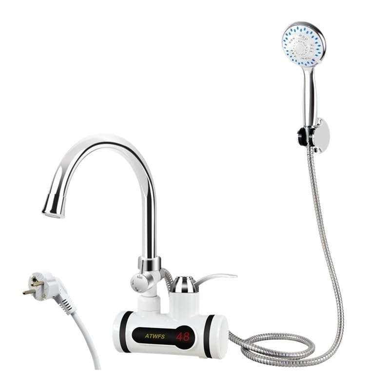 Rubinetto Acqua Elettrico Riscaldatore di acqua istantaneo Rubinetto Caldaia Rubinetto Riscaldamento Bagno Doccia con acqua calda Riscaldatore senza serbatoio Calore elettrico 220V Rubinetto Elettrico