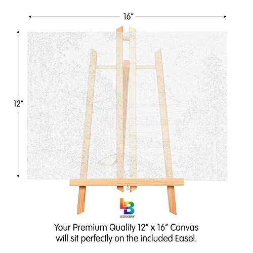 Ledgebay Paint By Number For Adults Framed Canvas: Beginner To Advanced Number Painting Kit - Kits Include Acrylic Paints, (4) Brushes & Tabletop Easel (Guiding Light, 12" X 16" Framed) #TOP7