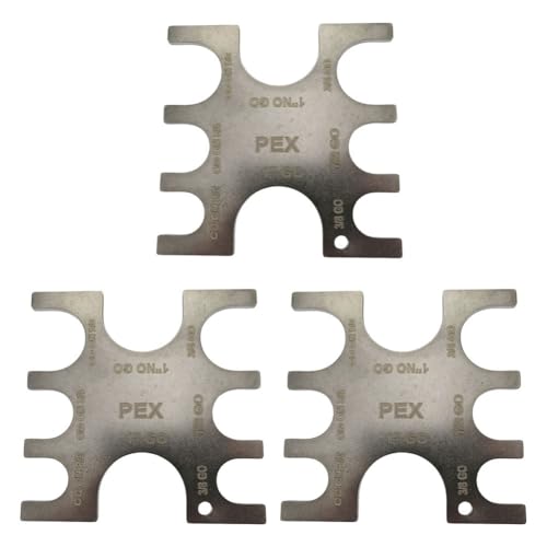 Wlinfetity 3 pezzi 3/8 pollici PEX Crimp Tool con Go/No-Go Gauge per tubi PEX e anelli a crimpare in rame, raccordi idraulici compatibili con connettori 23080