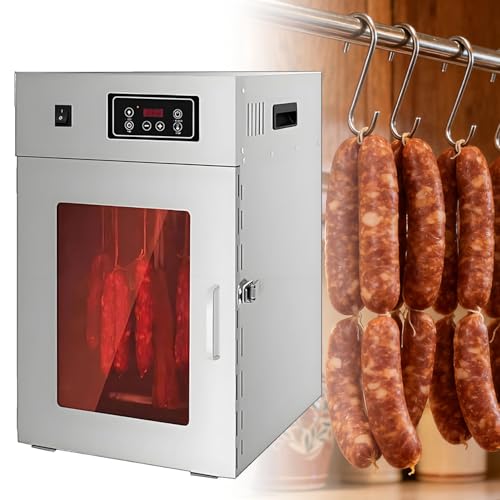 WTRYRN Commercial Meat Dry AGER - Stainless Steel Dry Aging Cabinet with 360° Rotation, 30-90℃ Temp & 24H Timer, 7.5kg Capacity for Beef Jerky, Sausages