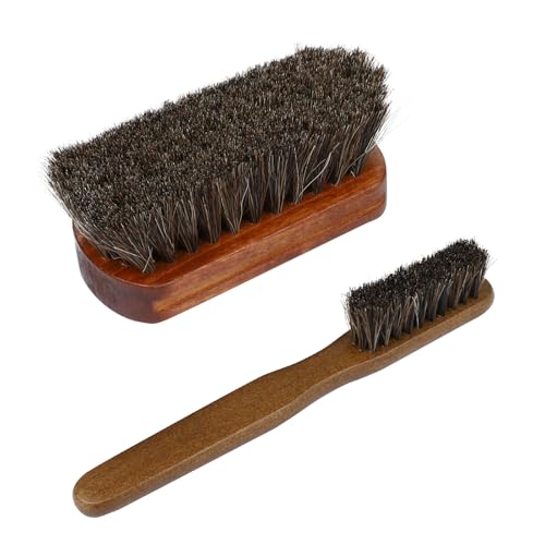 Hbxdeco 2PCS Horsehair Bristles Car Detailing Brush, Leather & Upholstery