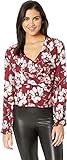 22 Zoll JACK Damen She\'s A Lady Burgundy Blooms Printed Rayon Crepe top Hemd, kastanienbraun, Klein