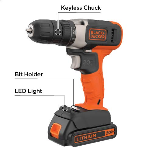 BLACK+DECKER 20V MAX Cordless Drill, Cordless (BCD702C1)