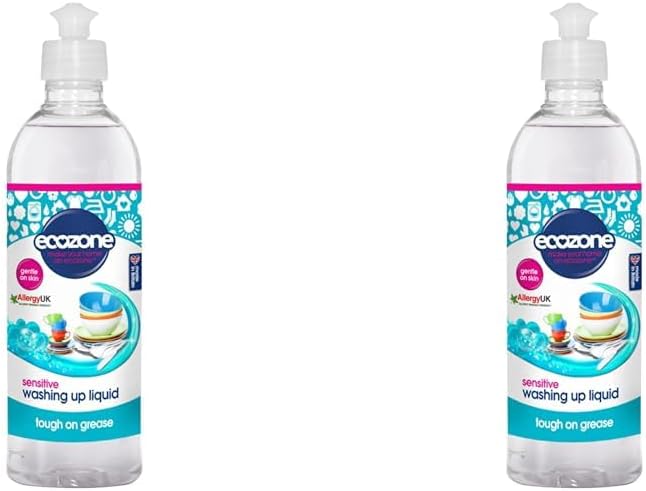 Ecozone Sensitive Washing Up Liquid, 500ml (Pack of 2)