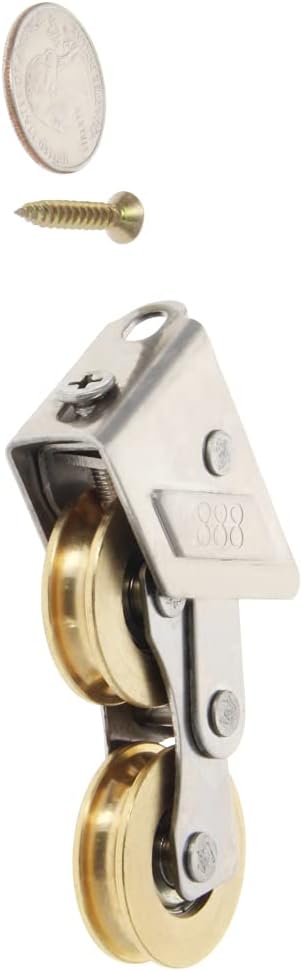 Nylon Electroplating Wheel Sliding Door Window Pulley 32mm/1.26" Stainless Steel Shell for Sliding Door Window Cabinet, Silver/White 1Pcs