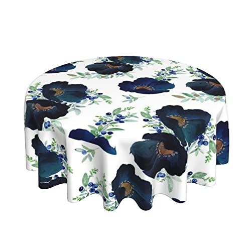 DJNGN Nappe Ronde 60 Pouces Blueberry Fields Nappe Infroissable Lavable Couverture De Table Circulaire Nappe pour Cuisine Salle À Manger Vacances Fête Pique-Nique Patio – vue 2