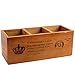 Coideal Wood Desktop Storage Organizer Vintage Old Color/Remote Control Caddy Holder Wood Box Container for Desk, Office Supplies, Home, End Table (24 x 10 x 10 cm)