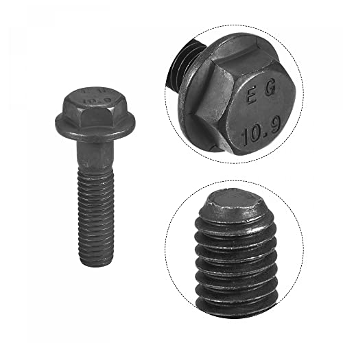 Image of uxcell Metric M8x35mm Hex Flange Bolts, 5pcs 10.9 Grade Carbon Steel Hexagon Head Screws