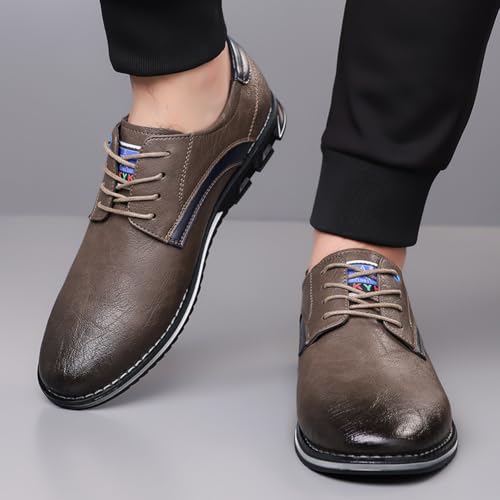 Image of Men's Premium Stylish Oxford Shoes Casual Lace Up Walking Business Driving Dress Shoes