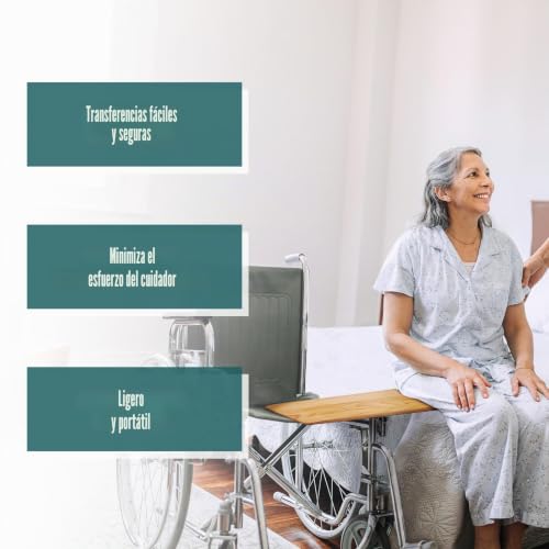 Tabla de transferencia de madera con asas para personas mayores y movilidad reducida 6