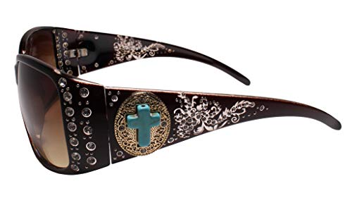 Cross Emblem Rhinestone Western Bling Cowgirl Style Womens Sunglasses3