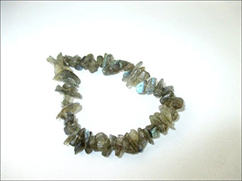 Jet Labradorite Single Line Chips Bracelet Free Booklet Jet International Crystal Therapy 2 inch Approx. A++ Top Grade Jet International Healing Spiritual Divine India Image is JUST A Reference