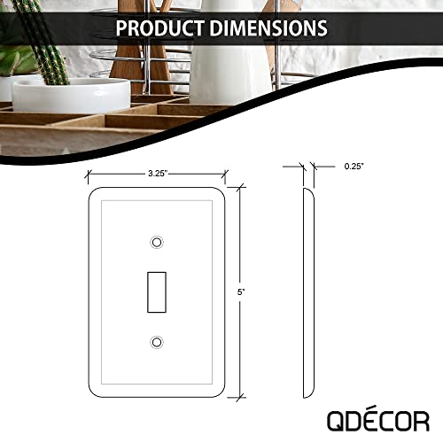 Questech Décor Single Toggle Light Switch Cover, 1-Gang Electrical Wall Plate, Single Switch Standard Size Receptacle Cover, Decorative Wall Plate Tumbled Texture, Gray #TOP3