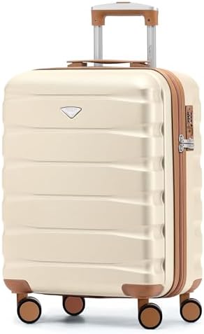 Flight Knight Leichte 4-Rad-ABS-Hartschalenkoffer Handgepack, zugelassen fur uber 35 Fluggesellschaften, einschließlich British Airways, easyJet und maximale Große fur Lufthansa 55