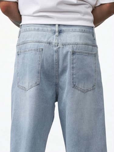 Image of URBAN POCKETS Jeans for Men | Denim Jeans | Relaxed Fit | Baggy Style | Wide Leg | Streetwear | Casual Wear | Everyday Comfort (U-20-21)