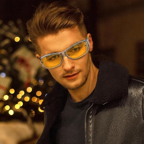 Night Vision Driving Glasses Fit Over Wrap Around Anti Glare Polarized UV400 Protection Nighttime Shades2