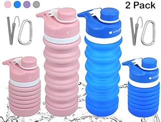 lucky green Collapsible Water Bottles-BPA Free, FDA Approved Food-Grade Silicone Portable Reusable Leak