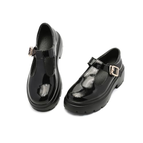 Image of Womens Mary Jane Shoes Round Toe Ankle Buckle Strap Chunky Heel Pumps Platform Casual for Comfortable Dressy Party Work Oxfords