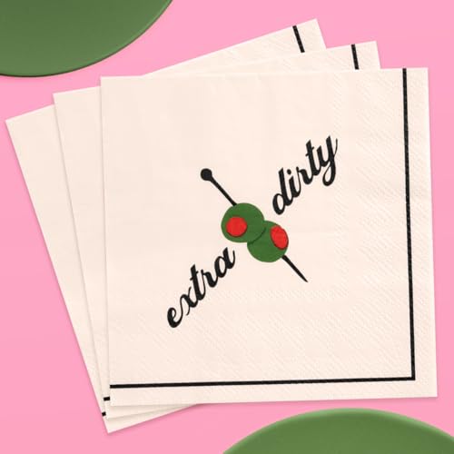 xo Fetti Martini Napkins Extra Dirty - 25 count | Tini Bit Older Birthday Decorations Bachelorette Bikinis And Martinis Dirty Thirty Olive Vegas Poker