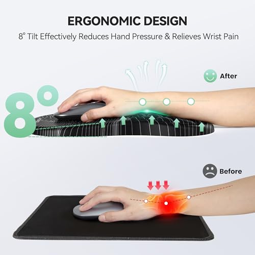 TECKNET Ergonomic Mouse Pad with Wrist Rest