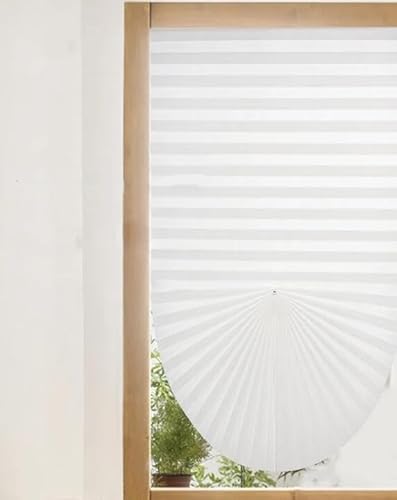 Temporary Blinds for Windows No Drill Stick on Light Filtering Privacy Protection for Bedroom Kitchen Bathroom Windows Easy to Cut and Install with Clips (2, White, 60 * 180cm)