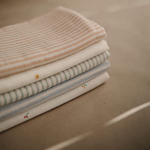 Image of mushie Muslin Baby Swaddle Blanket | 100% Organic Cotton (Natural Stripe)