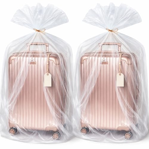 RAAHII Plastic 5 piece large size clear Luggage Trolley Travel bag Dustproof suitcase protector cover for almirah storage, Transparent